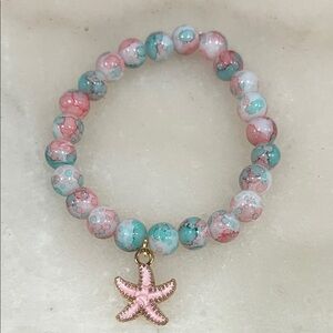 Colorful Beaded Bracelet with Starfish Charm